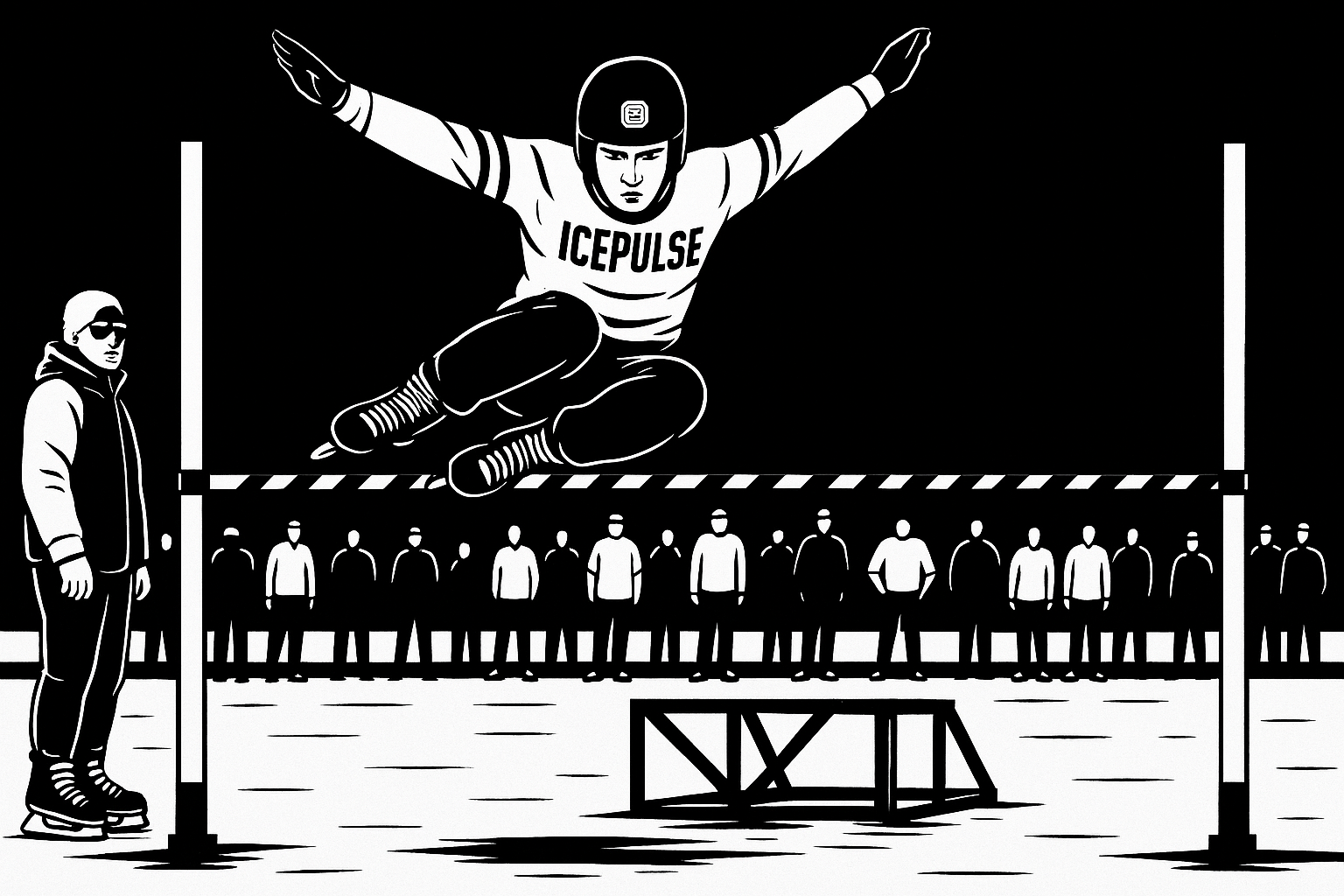 Illustration ICEPULSE d'un saut de freestyle sur glace